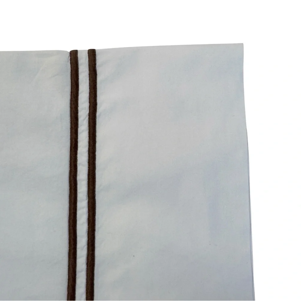 Restoration Hardware Pillow Shams Brown Stitch Embroidered Set of 2